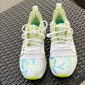 Under Armour White and Light Green Sneakers